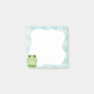 Cute frog Sticky notes, green notes