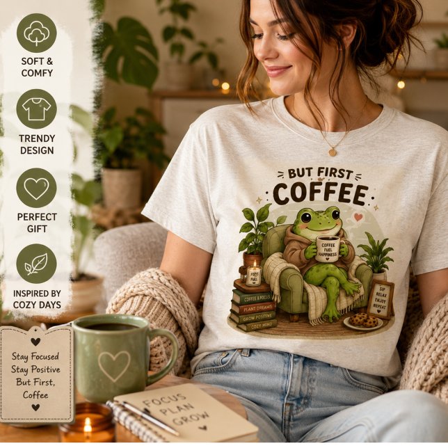 Cute Frog Study Motivation Design | Focus Learn Gr Tri-Blend Shirt (Creator Uploaded)