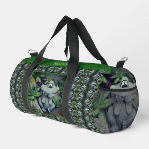 Cute Frog Succulent Garden Personalized Duffle Bag