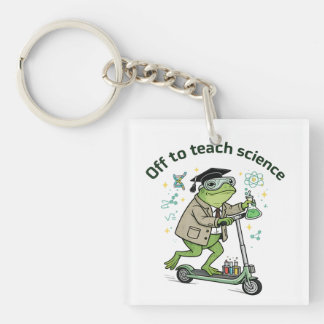 Cute Frog Teacher Science Humor Classroom Fun Quot Keychain