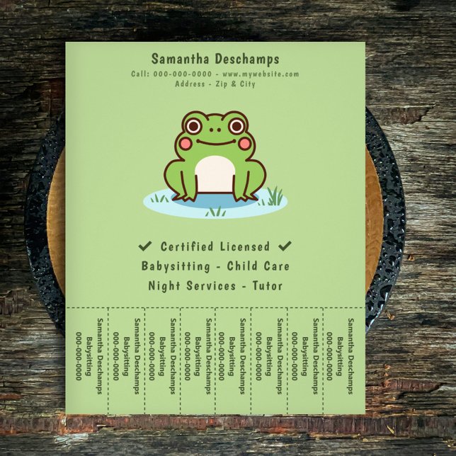 Cute Frog Tear Off Strips Flyer (Cute Frog Tear Off Strips Flyer)