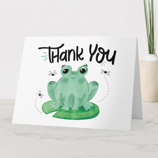 Cute Frog Thank You Card (Front)