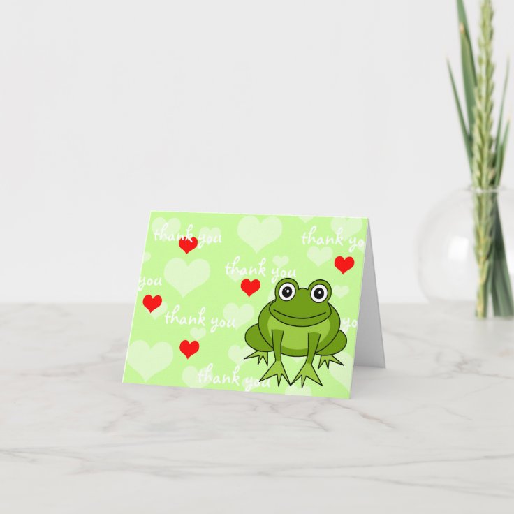 Cute Frog Thank You Card | Zazzle