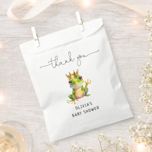 Cute Frog Theme Modern Baby Shower Thank You Favor Bag