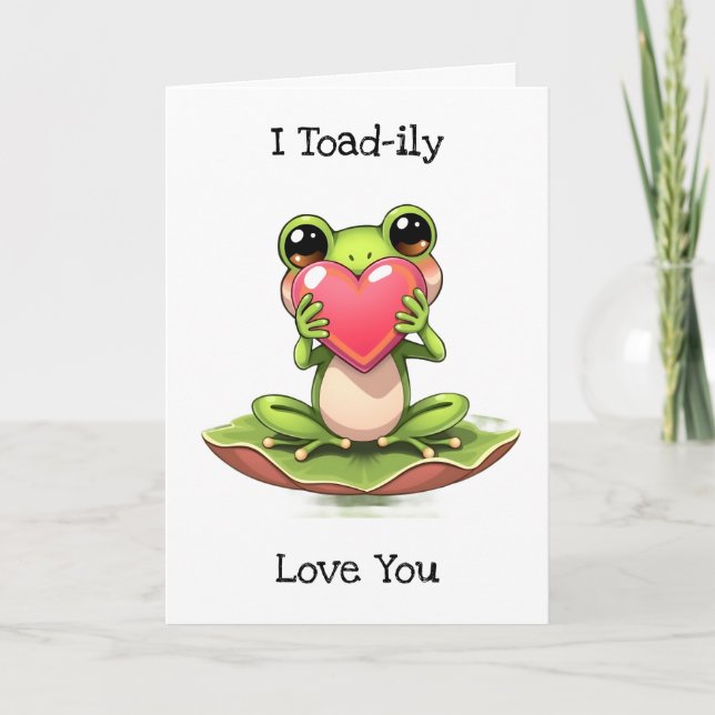Cute Frog Themed Anniversary  Card (Front)