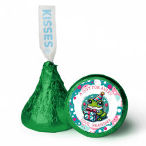 Cute Frog Themed Girl's Birthday Gift Tag Hershey®'s Kisses®