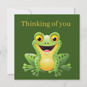 Cute frog thinking of you add text note card