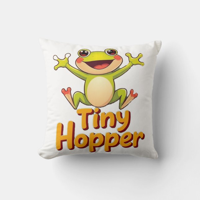 Cute Frog Throw Pillow (Front)