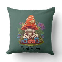 Cute Frog Throw Pillow