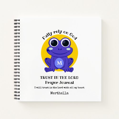 Cute Frog TRUST IN THE LORD Christian Prayer Notebook