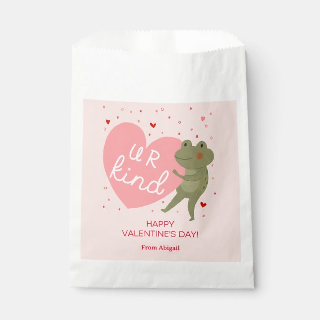 Cute Frog Valentine  Favor Bag (Front)