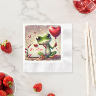 Cute Frog Valentine Napkins