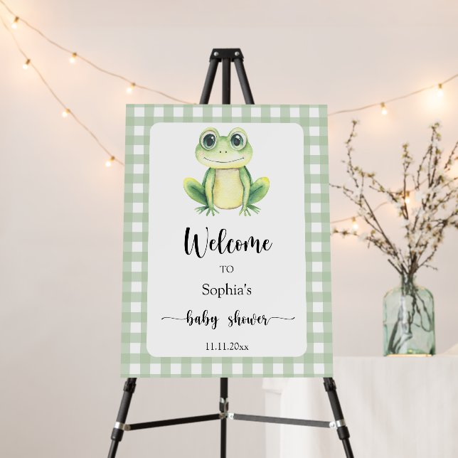Cute frog - Welcome baby shower Foam Board (In Situ (Stand))