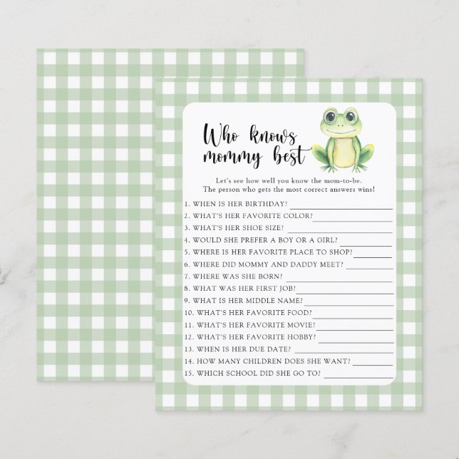 Cute frog - Who knows mommy best (Front/Back)