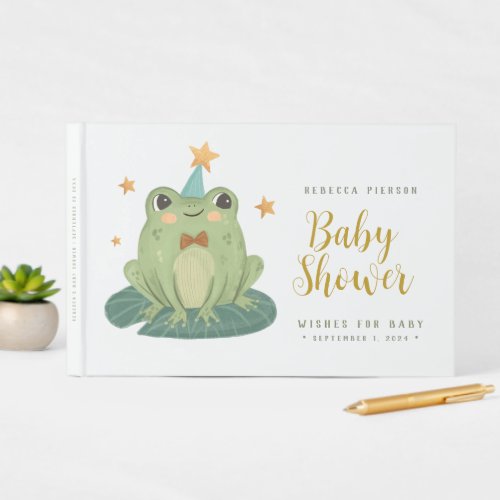 Cute Frog Wishes for baby BabyShower Guest Book