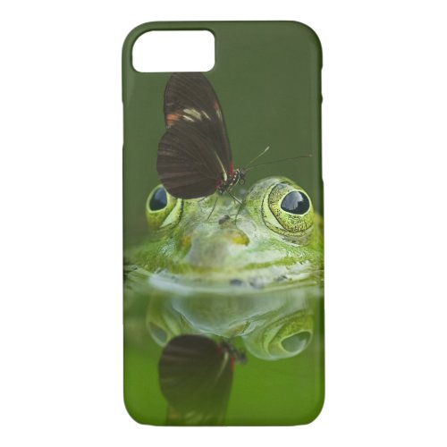 Cute frog with a Butterfly on his nose iPhone 87 Case