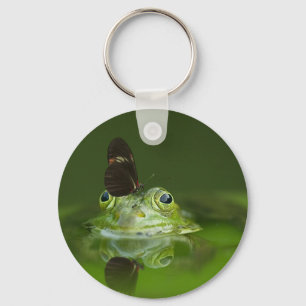 Cute frog with a Butterfly on his nose Keychain