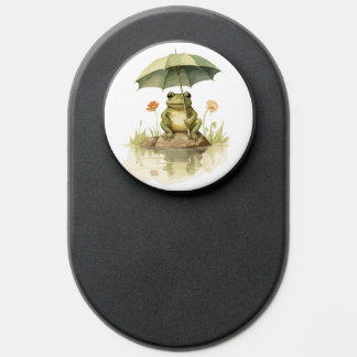 Cute Frog with an Umbrella at the Lake PopSocket