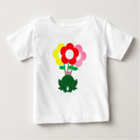 Cute Frog with Colorful Flowers Toddler T-Shirt