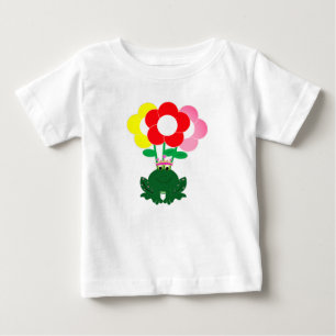 Cute Frog with Colorful Flowers Toddler T-Shirt