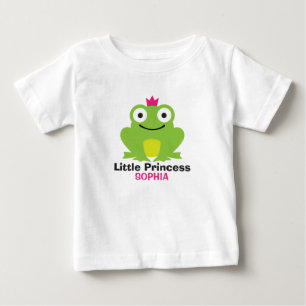 Cute frog with crown and personalized baby name T-Shirt