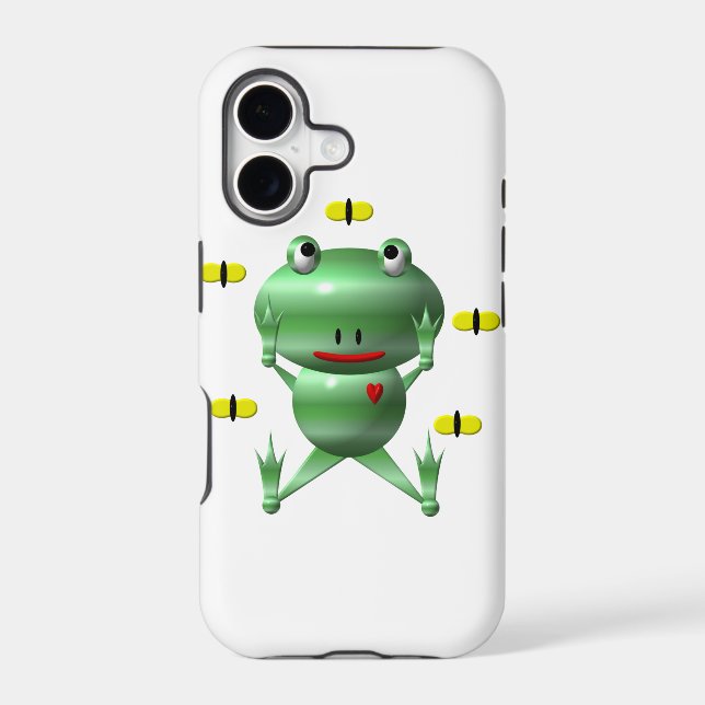 Cute Frog with Flies Iphone Case (Back)