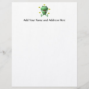 Cute Frog with Flies Letterhead