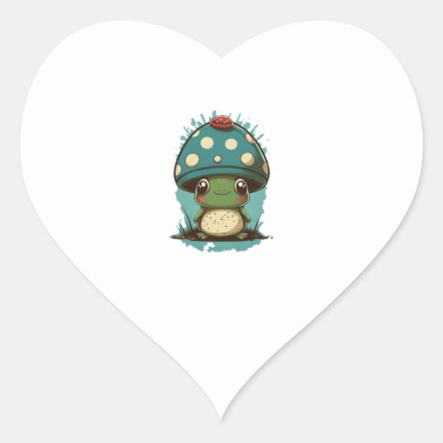 Cute Frog With Mushroom Hat Cute Frogs Kawaii  He Heart Sticker