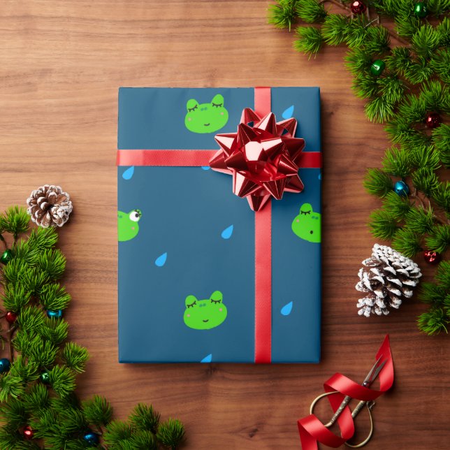 Cute Frog Wrapping Paper  (Holiday Gift)