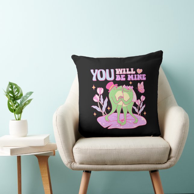 Cute Frog - You Will Be Mine Throw Pillow (Chair)