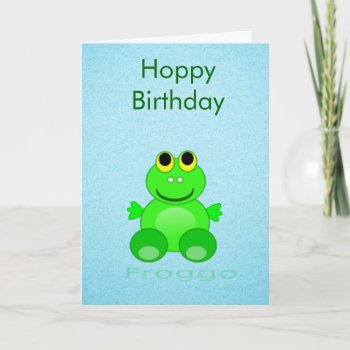 Cute Froggo Frog Card by stargiftshop at Zazzle