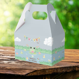 Cute Froggy Birthday Thank You Favor Boxes