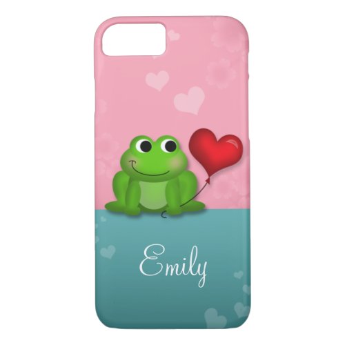 Cute Froggy Heart Balloon iPhone 7 case