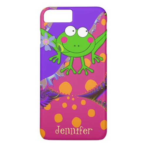 Cute Froggy in Love with Custom Text iPhone 8 Plus7 Plus Case