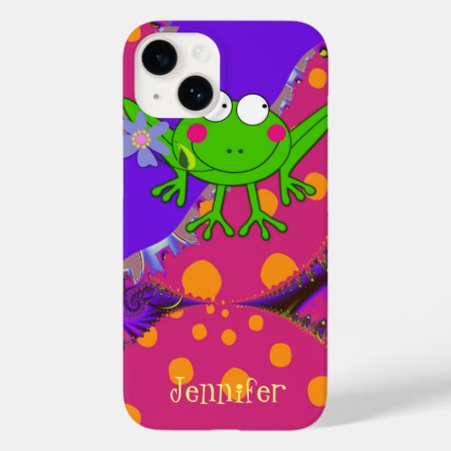 Cute Froggy in Love with Custom Text Case_Mate iPhone 14 Case