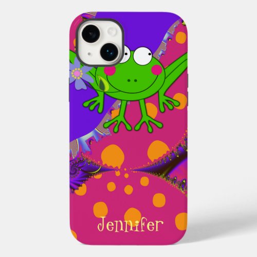 Cute Froggy in Love with Custom Text Case_Mate iPhone 14 Plus Case