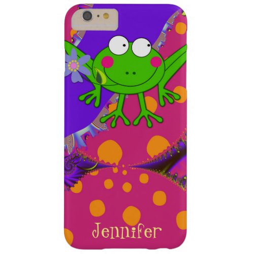 Cute Froggy in Love with Custom Text Barely There iPhone 6 Plus Case