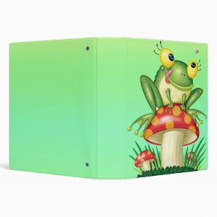 cute froggy on toadstool binder