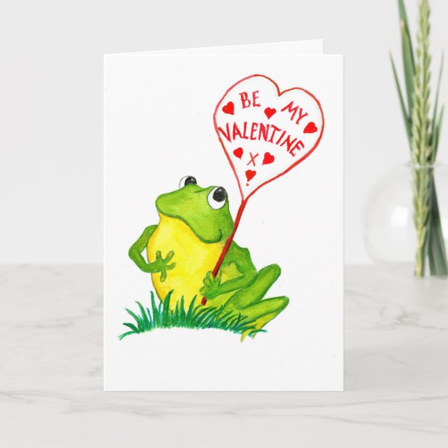 Cute Froggy Valentine Card (Front)