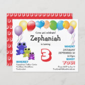 Cute Frogs Balloons Kids Any Age Birthday (Front/Back)