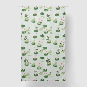Cute Frogs in Lily Pond Nursery Gender Neutral Blackout Curtains