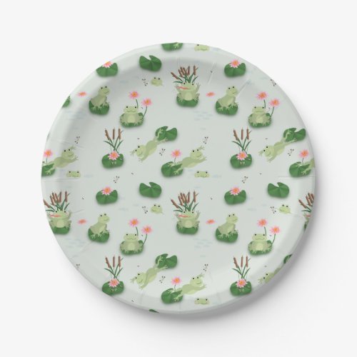 Cute Frogs in Lily Pond