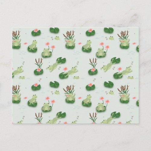 Cute Frogs in Lily Pond