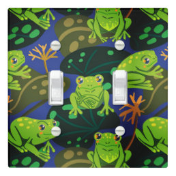 Cute Frogs in Pond  Light Switch Cover