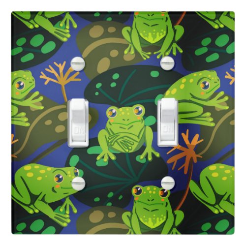 Cute Frogs in Pond  Light Switch Cover