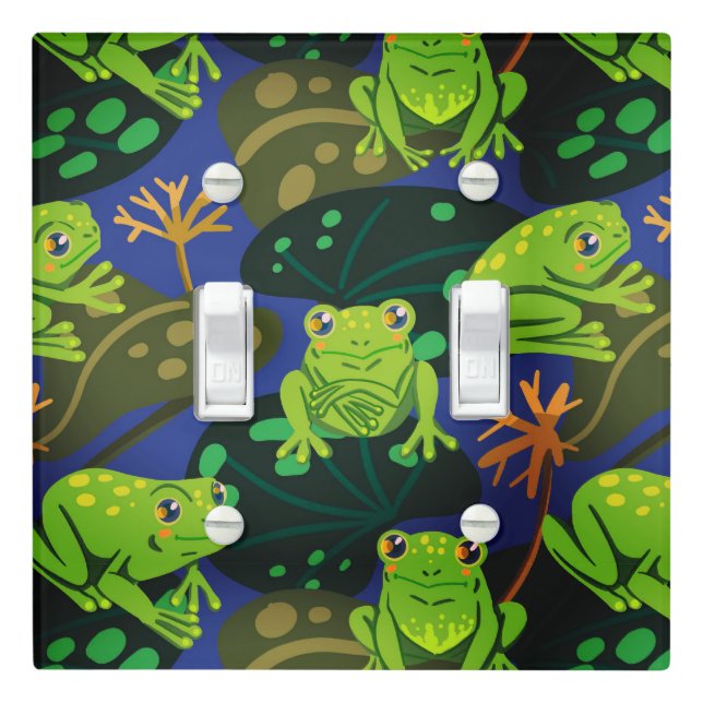 Cute Frogs in Pond  Light Switch Cover (In Situ)