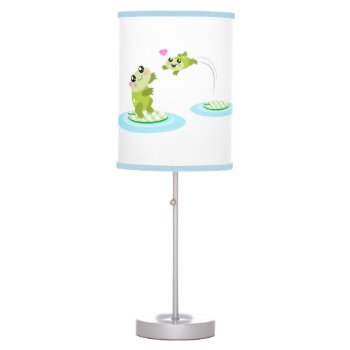 Cute Frogs - Kawaii Mother And Baby Frog Table Lamp by kawaiisquared at Zazzle
