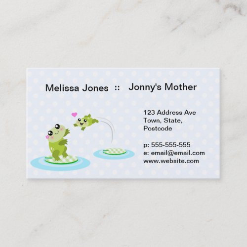 Cute frogs - kawaii mother and child frog business cards