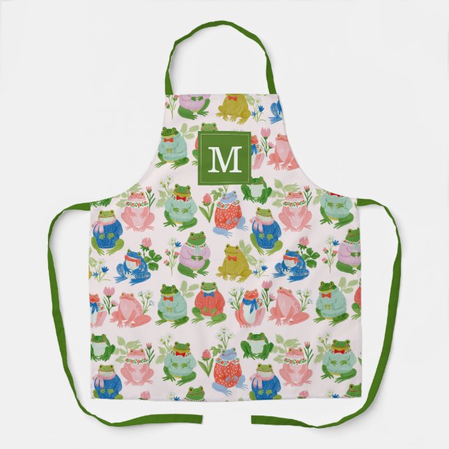 Cute Frogs Kitchen Apron (Front)