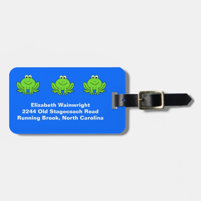 Cute Frogs Luggage Tag (Front Horizontal)